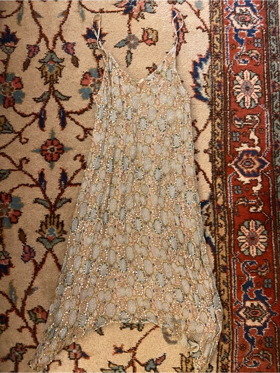 RAGA Dresses & Skirts - Vintage Raga Beaded Sequin Chiffon Asymmetrical Midi Dress XS